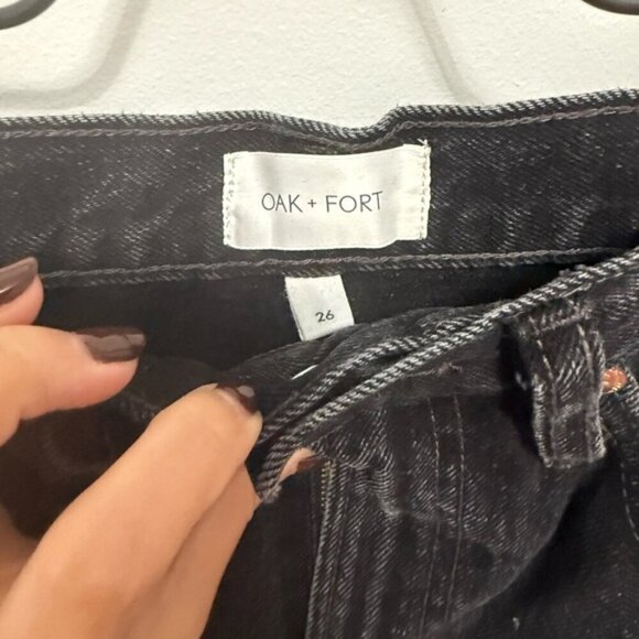 OAK + FORT OAK 23 REMIX ASYMMETRICAL HEM HIGH-RISE JEAN SIZE 26 - Picture 6 of 9